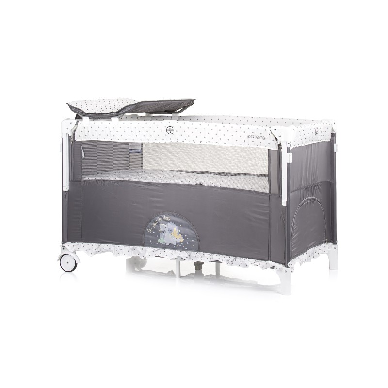 Λίκνο - Παρκοκρέβατο με Πτυσσόμενη Πλευρά - Palace Dino grey