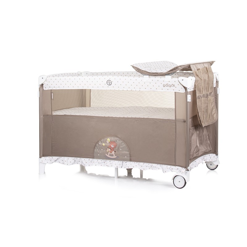 Λίκνο - Παρκοκρέβατο με Πτυσσόμενη Πλευρά - Palace Bear beige