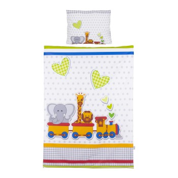 Beding set 5 pc. /Sheet, pillow case, pillow, duvet and duvet cover/ jungle