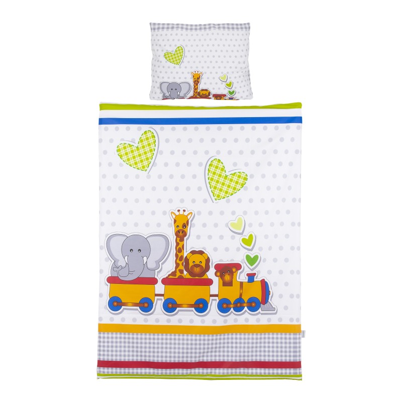 Beding set 5 pc. /Sheet, pillow case, pillow, duvet and duvet cover/ jungle