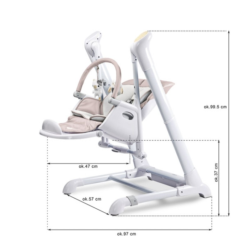 Καρεκλάκι Φαγητού +Ρηλάξ 3 σε 1 -  Indigo Ceretero - Beige