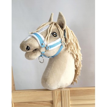 The adjustable halter for Hobby Horse A3 - light blue with white furry