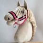 The adjustable halter for Hobby Horse A3 - dark pink with black furry