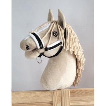 The adjustable halter for Hobby Horse A3 - black with white furry