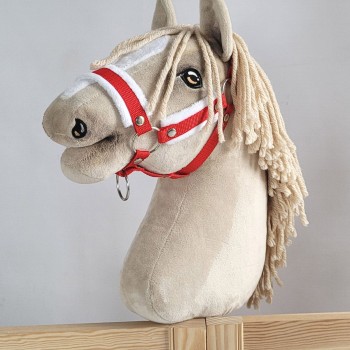 The adjustable halter for Hobby Horse A3 - red with white furry