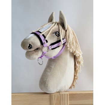Καπίστρι από Ιμάντα Ρυθμιζόμενο για Hobby Horse A3 - purple με Μαύρη Γούνα