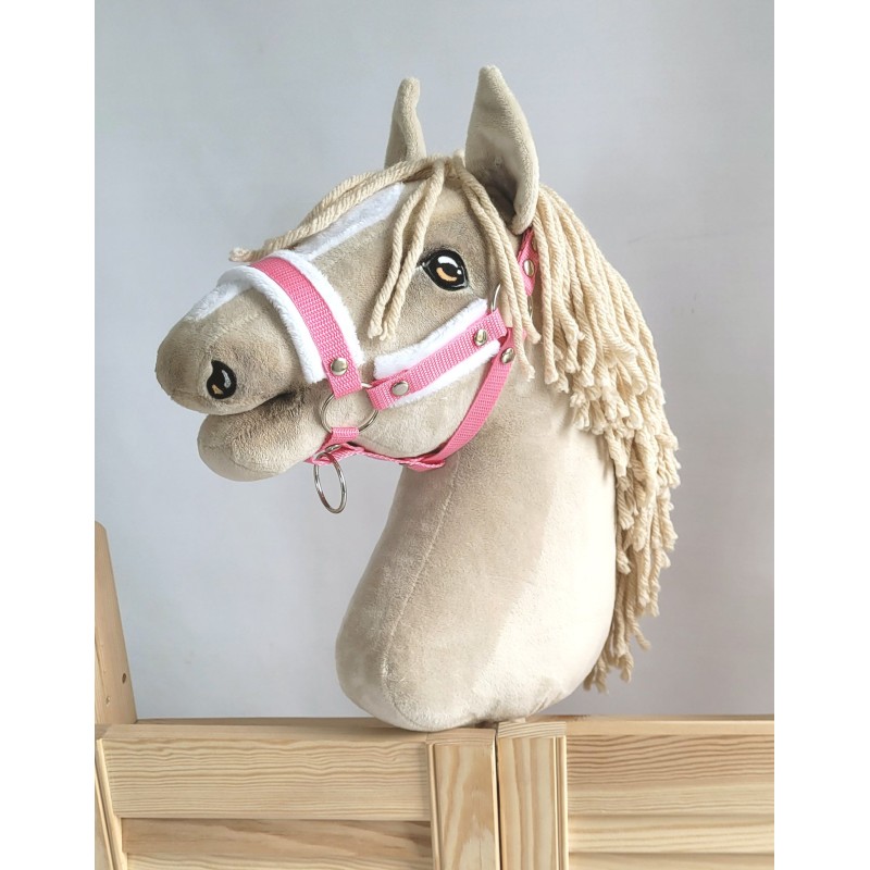 The adjustable halter for Hobby Horse A3 - pink with white furry