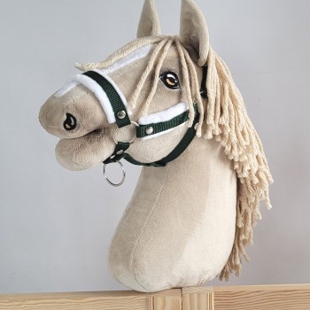 The adjustable halter for Hobby Horse A3 - khaki with white furry