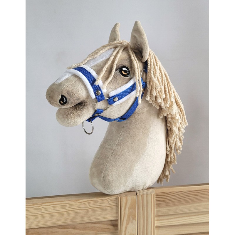 The adjustable halter for Hobby Horse A3 - blue with white furry
