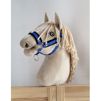 Καπίστρι από Ιμάντα Ρυθμιζόμενο για Hobby Horse A3 - blue με Μαύρη Γούνα