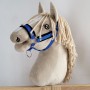 Καπίστρι από Ιμάντα Ρυθμιζόμενο για Hobby Horse A3 - blue με Μαύρη Γούνα
