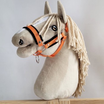 Καπίστρι από Ιμάντα Ρυθμιζόμενο για Hobby Horse A3 - orange  με Μαύρη Γούνα