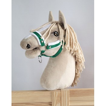 The adjustable halter for Hobby Horse A3 - green with white furry