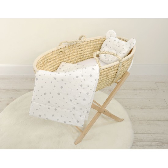 Duvet with pillow Teddy - 2pcs set - mini gray stars