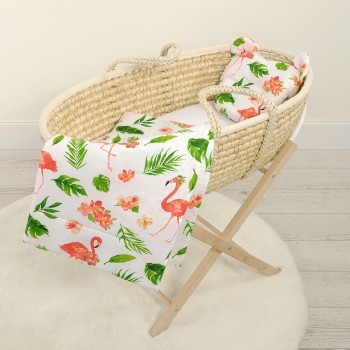 Duvet with pillow Teddy - 2pcs set - coral flamingos