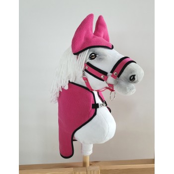 Σετ Αξεσουάρ για Hobby Horse A3: Fleece Κουβέρτα και Ωτοασπίδες - dark pink