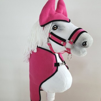 Σετ Αξεσουάρ για Hobby Horse A3: Fleece Κουβέρτα και Ωτοασπίδες - dark pink