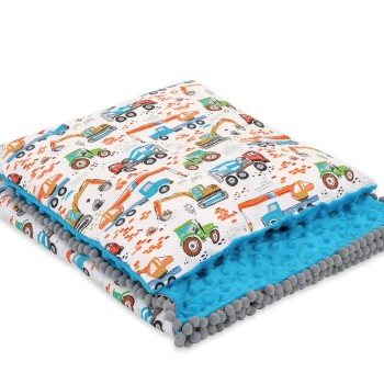 Set: Double-sided blanket minky + pillow- construction site