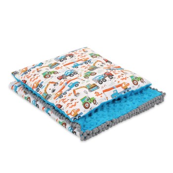 Set: Double-sided blanket minky + pillow- construction site