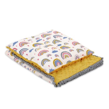 Set: Double-sided blanket minky + pillow- rainbow