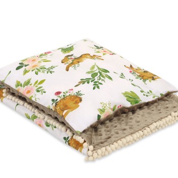 Set: Double-sided blanket minky + pillow-  In the forest