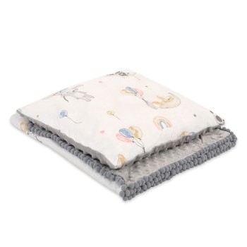 Set: Double-sided blanket minky + pillow- Balloons 2