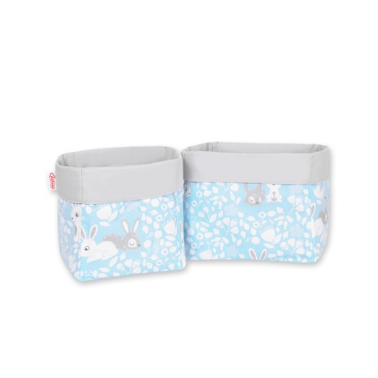 Set of 2 storage baskets - blue rabbits Set of 2 storage baskets - blue rabbits