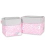 Set of 2 storage baskets - pink rabbits