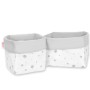 Set of 2 storage baskets - mini gray stars