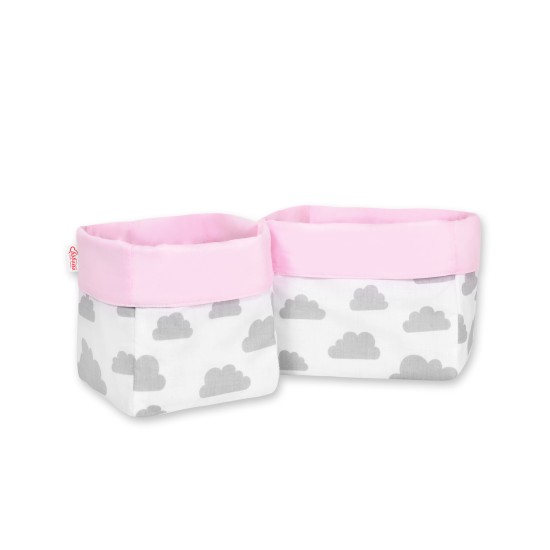 Set of 2 storage baskets - clouds gray/pink Set of 2 storage baskets - clouds gray/pink