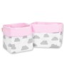 Set of 2 storage baskets - clouds gray/pink