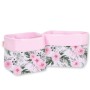 Set of 2 storage baskets - peony flower pink/pink
