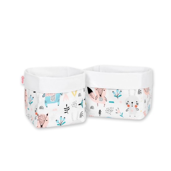 Set of 2 storage baskets - blue teddy bears