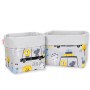 Set of 2 storage baskets - animals in cars gray