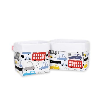 Set of 2 storage baskets - colorful cars