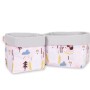 Set of 2 storage baskets - pink hedgehogs