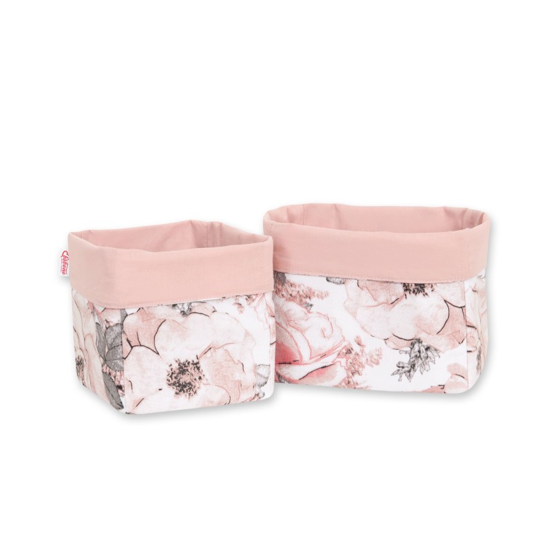 Set of 2 storage baskets -  Sepia roses