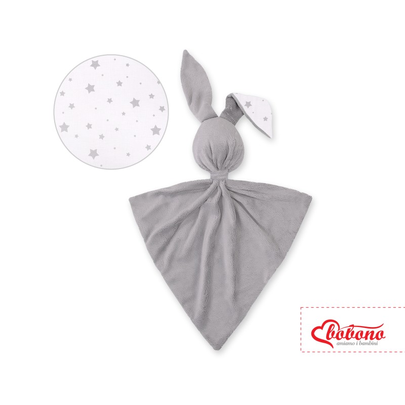 Cuddly rabbit double-sided -mini gray stars