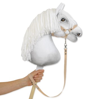 Tether for hobby horse made of webbing tape - beige
