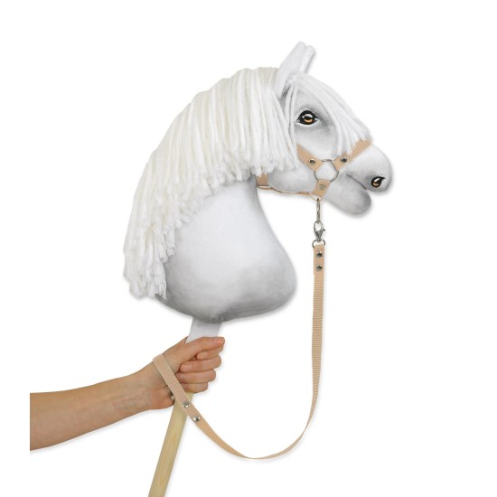 Tether for hobby horse made of webbing tape - beige Tether for hobby horse made of webbing tape - beige