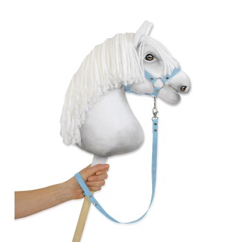Tether for hobby horse made of webbing tape - light blue