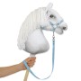 Tether for hobby horse made of webbing tape - light blue