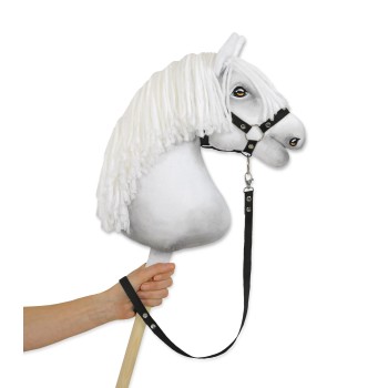Tether for hobby horse made of webbing tape - black