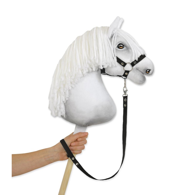 Tether for hobby horse made of webbing tape - black