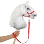 Tether for hobby horse made of webbing tape - red