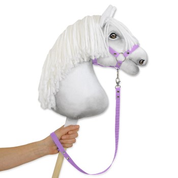 Tether for hobby horse made of webbing tape - purple