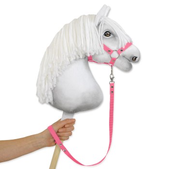 Tether for hobby horse made of webbing tape - pink