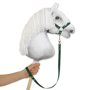 Tether for hobby horse made of webbing tape - khaki