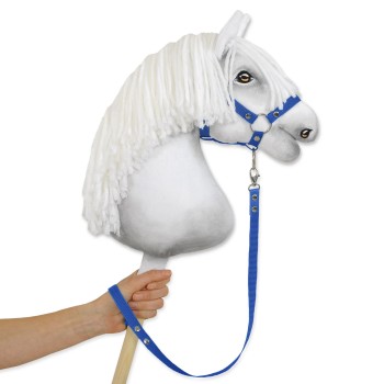 Tether for hobby horse made of webbing tape - blue