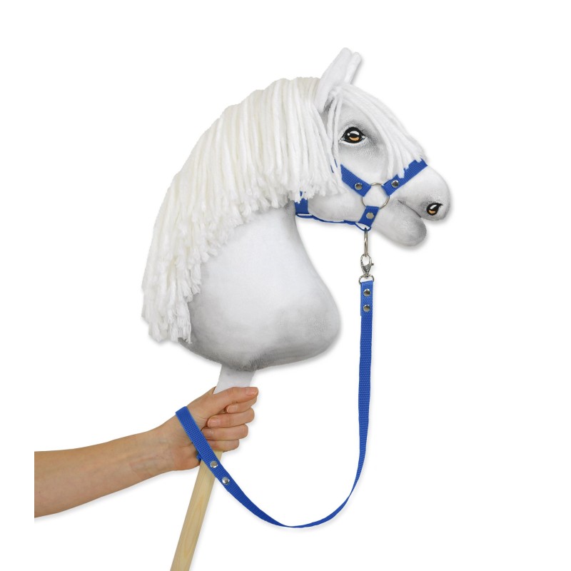 Tether for hobby horse made of webbing tape - blue